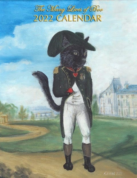 Front of Cat Calendar showing Cat dressed as Napoleon